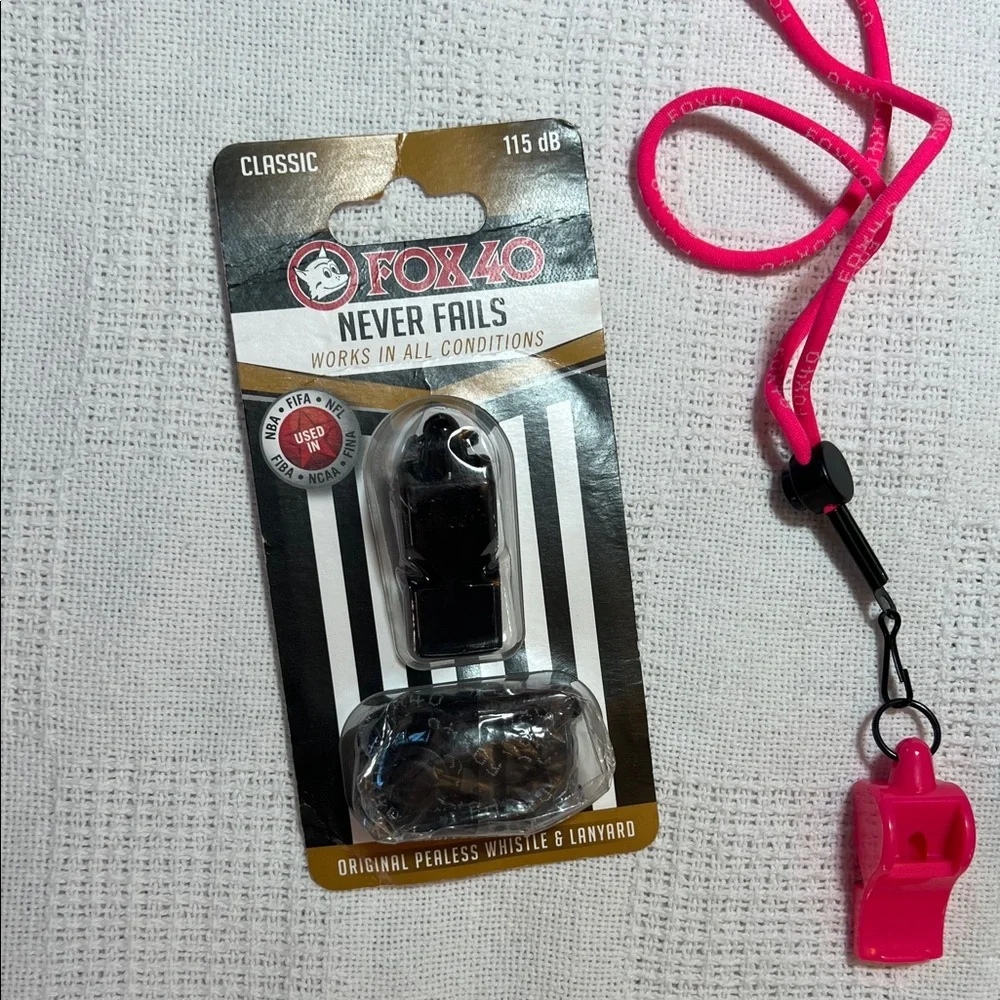 Fox 40 Whistle and Card Set with Pink Lanyard - Picture 4 of 6